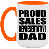 Proud Sales Representative Dad - 15oz Accent Mug Orange