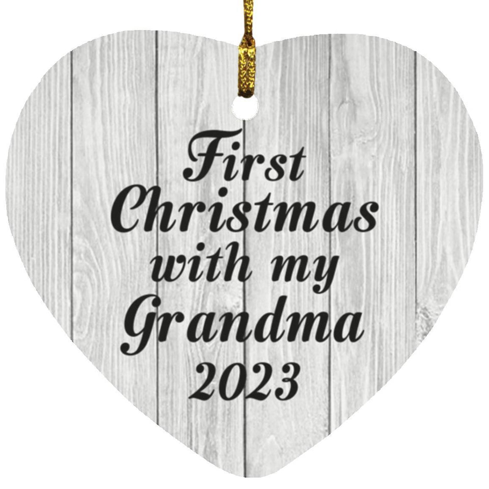 First Christmas With My Grandma 2023 - Heart Ornament F