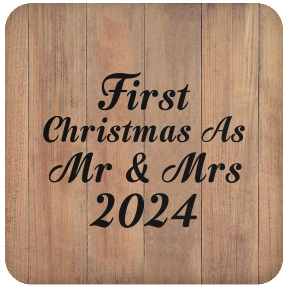 First Christmas As Mr & Mrs 2024 - Drink Coaster C