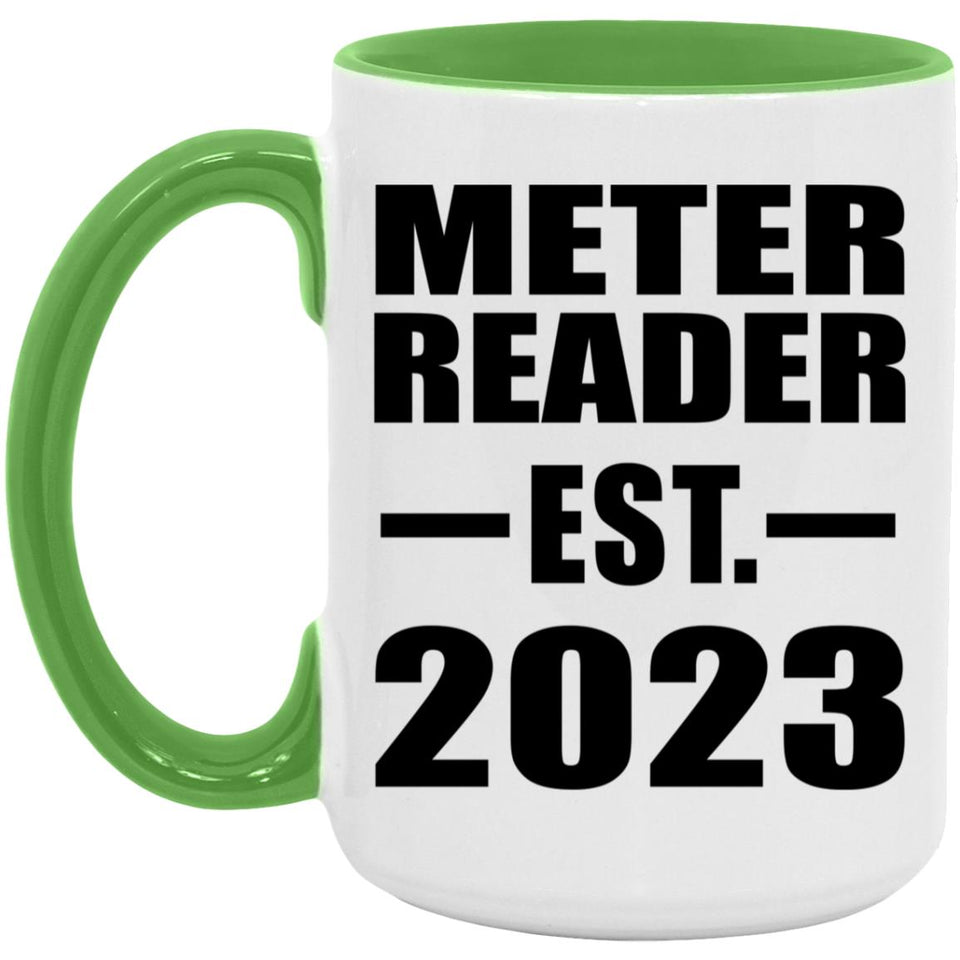 Meter Reader Established EST. 2023 - 15oz Accent Mug Green
