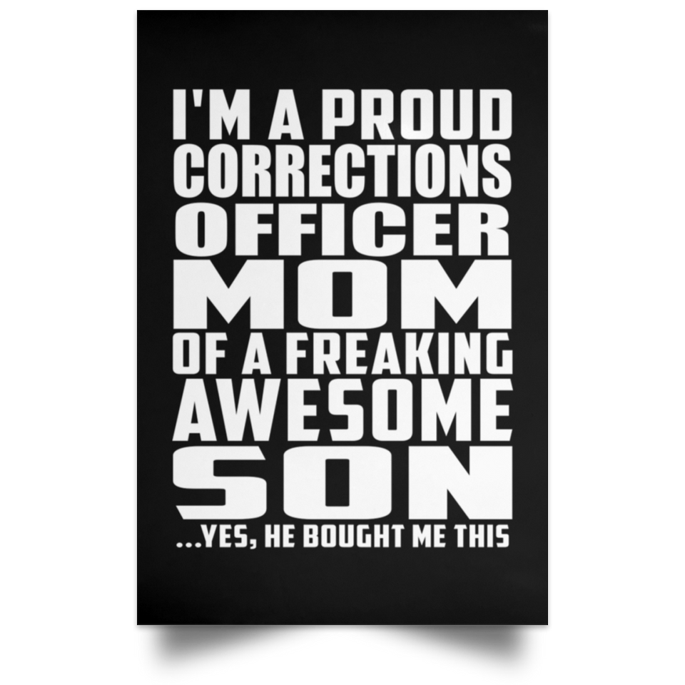 Proud Corrections Officer Mom Of Awesome Son - Poster Portrait