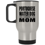 Portuguese Water Dog Mom - Silver Travel Mug