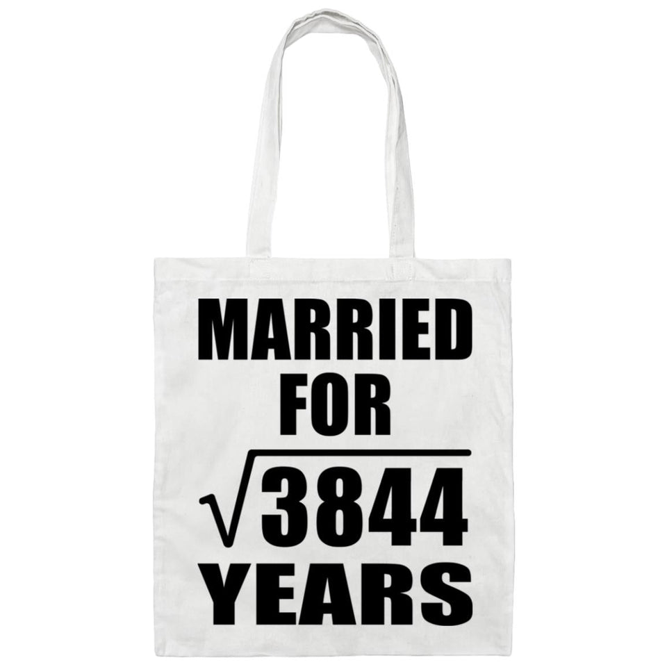 62nd Anniversary Married For Square Root of 3844 Years - Tote Bag White