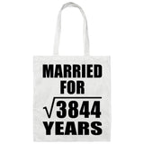 62nd Anniversary Married For Square Root of 3844 Years - Tote Bag White