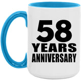 58th Anniversary 58 Years - 15oz Accent Mug Blue