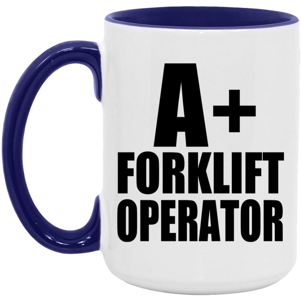 A+ Forklift Operator - 15oz Accent Mug Purple