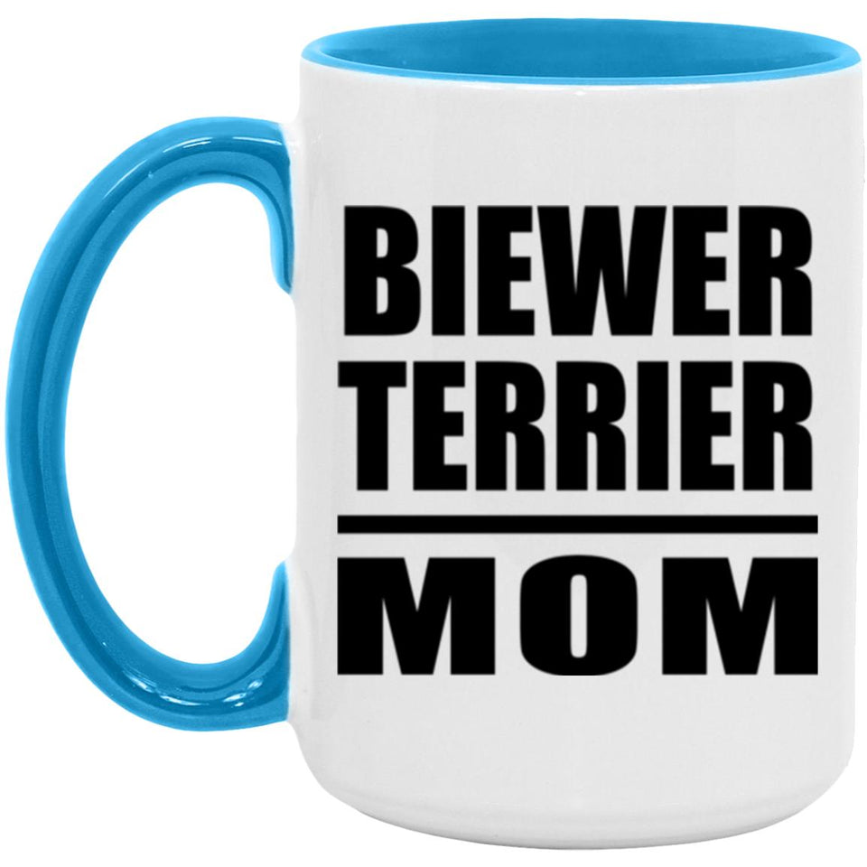 Biewer Terrier Mom - 15oz Accent Mug Blue