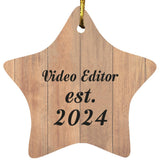 Video Editor Established Est. 2024 - Star Ornament C