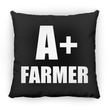 A+ Farmer - Throw Pillow Black