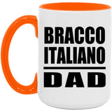 Bracco Italiano Dad - 15oz Accent Mug Orange