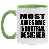 Most Awesome Industrial Designer - 11oz Accent Mug Green