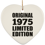 49th Birthday Original 1975 Limited Edition - Heart Ornament
