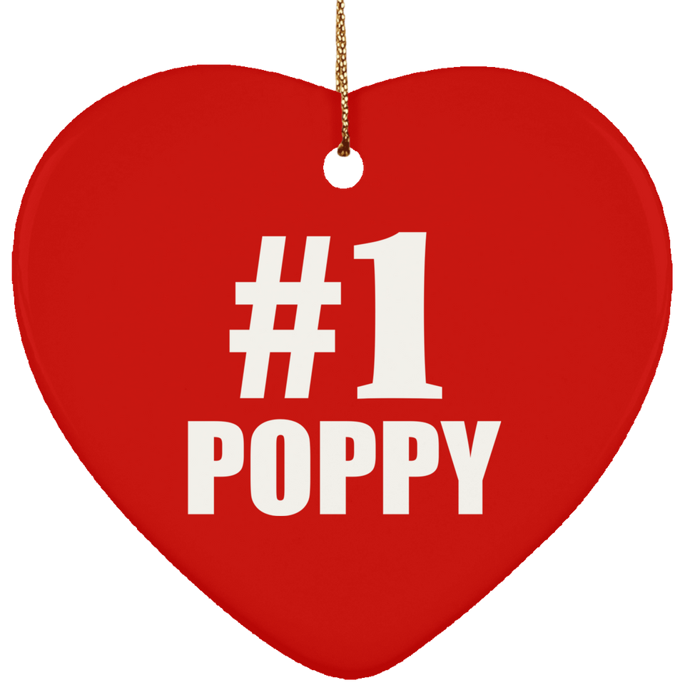 Number One #1 Poppy - Heart Ornament