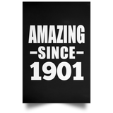 123rd Birthday Amazing Since 1901 - Poster Portrait