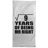 3rd Anniversary Square Root of 9 Years of Being Mr Right - Hand Towel