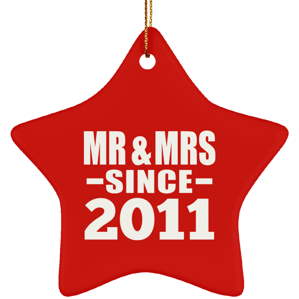 13th Anniversary Mr & Mrs Since 2011 - Star Ornament