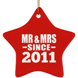 13th Anniversary Mr & Mrs Since 2011 - Star Ornament