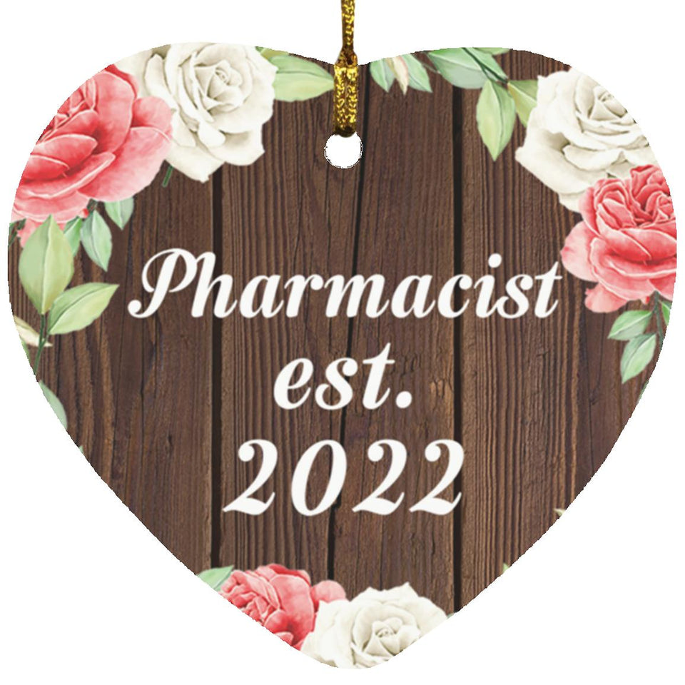 Pharmacist Established Est. 2022 - Heart Ornament A