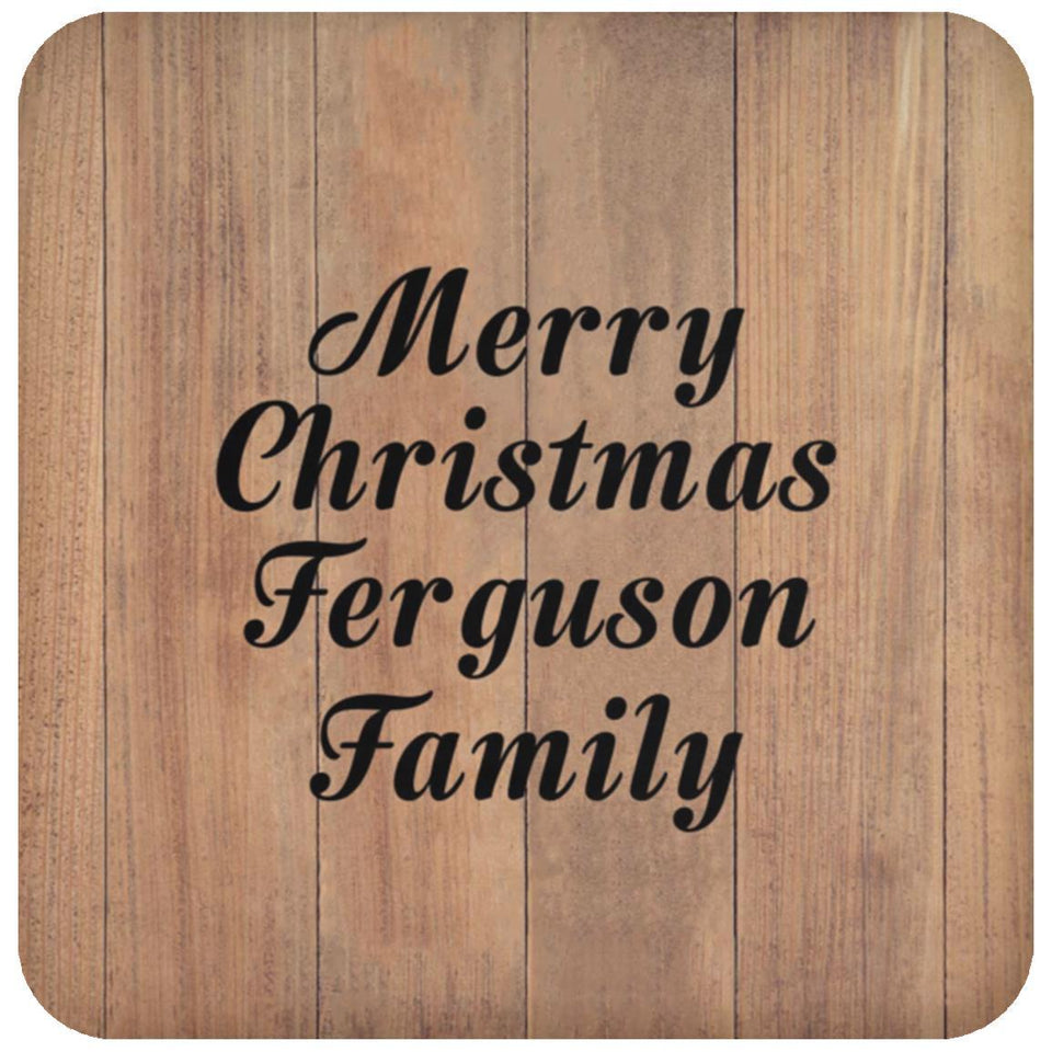 Merry Christmas Ferguson Family - Drink Coaster C