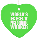 World's Best Pest Control Worker - Heart Ornament