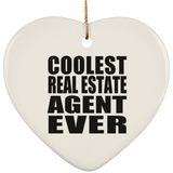 Coolest Real Estate Agent Ever - Heart Ornament