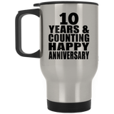 Happy 10th Anniversary 10 Years & Counting - Silver Travel Mug