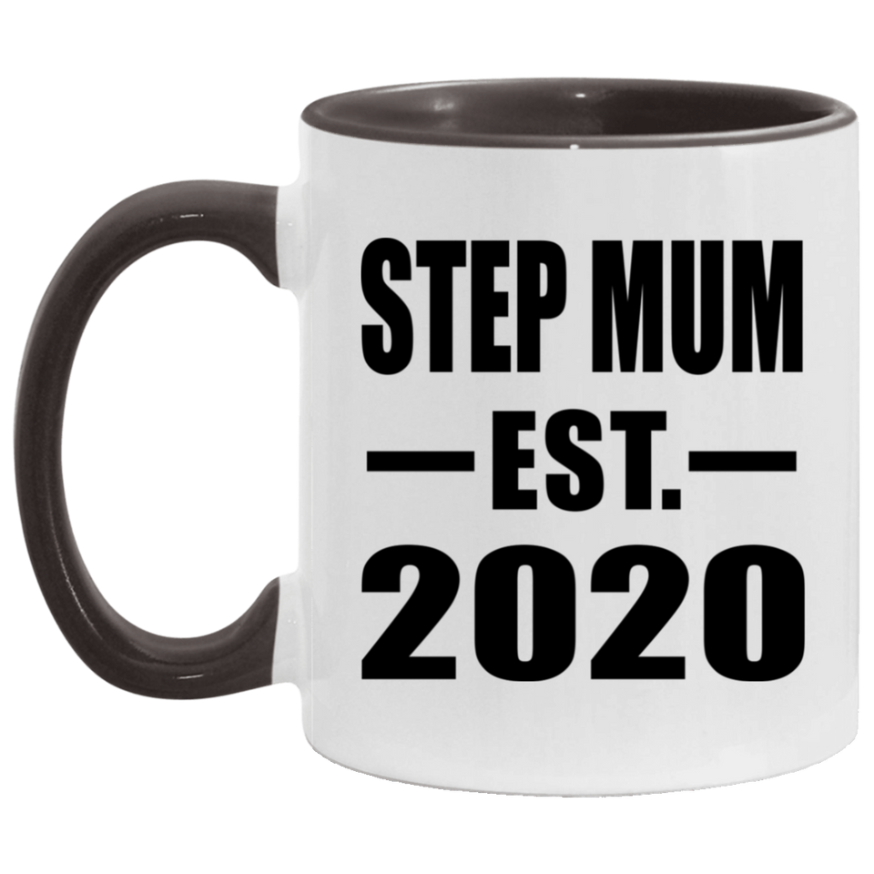 Step Mum Established EST. 2020 - 11oz Accent Mug Black
