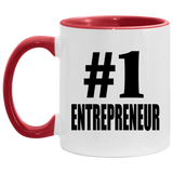 Number One #1 Entrepreneur - 11oz Accent Mug Red