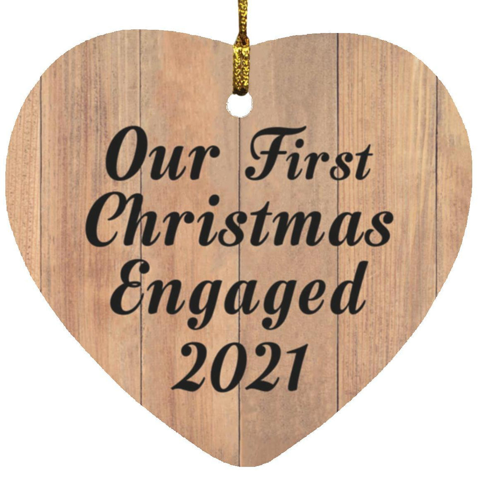 Our First Christmas Engaged 2021 - Heart Ornament C