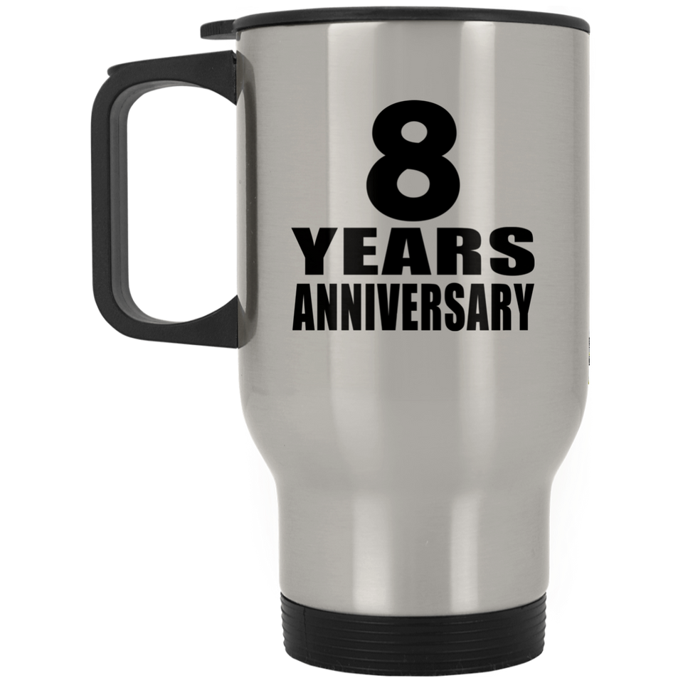 8th Anniversary 8 Years - Silver Travel Mug