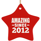12th Birthday Amazing Since 2012 - Star Ornament