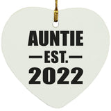 Auntie Established EST. 2022 - Heart Ornament