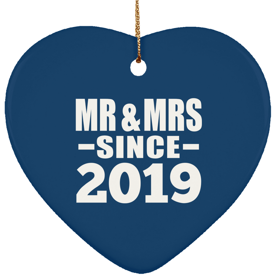 5th Anniversary Mr & Mrs Since 2019 - Heart Ornament