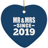 5th Anniversary Mr & Mrs Since 2019 - Heart Ornament