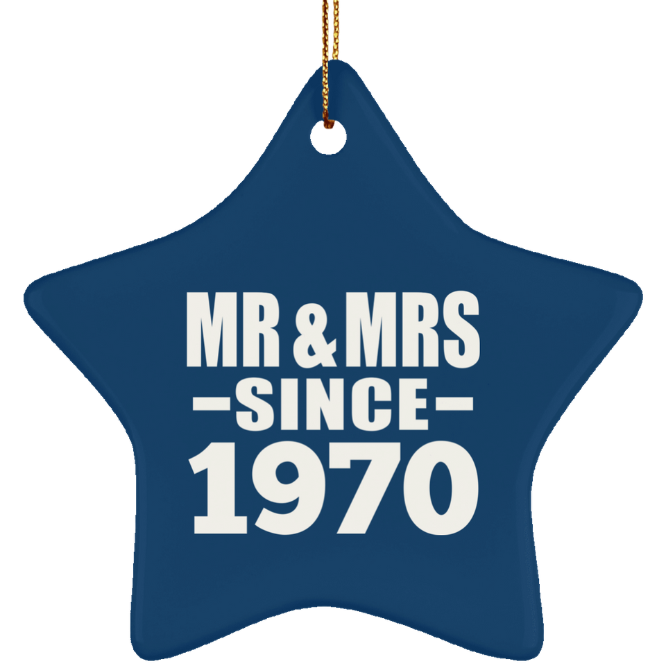 54th Anniversary Mr & Mrs Since 1970 - Star Ornament