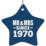 54th Anniversary Mr & Mrs Since 1970 - Star Ornament