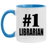 Number One #1 Librarian - 11oz Accent Mug Blue