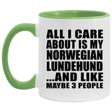 All I Care About Is My Norwegian Lundehund - 11oz Accent Mug Green