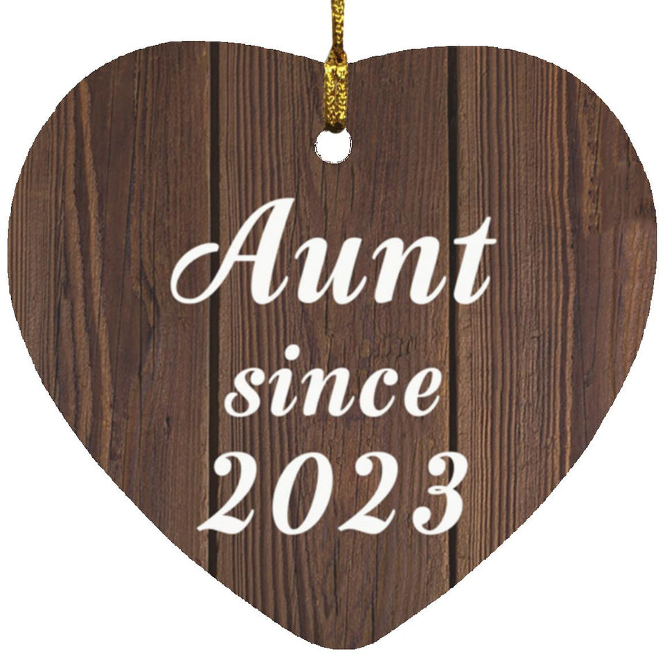 Aunt Since 2023 - Heart Ornament D
