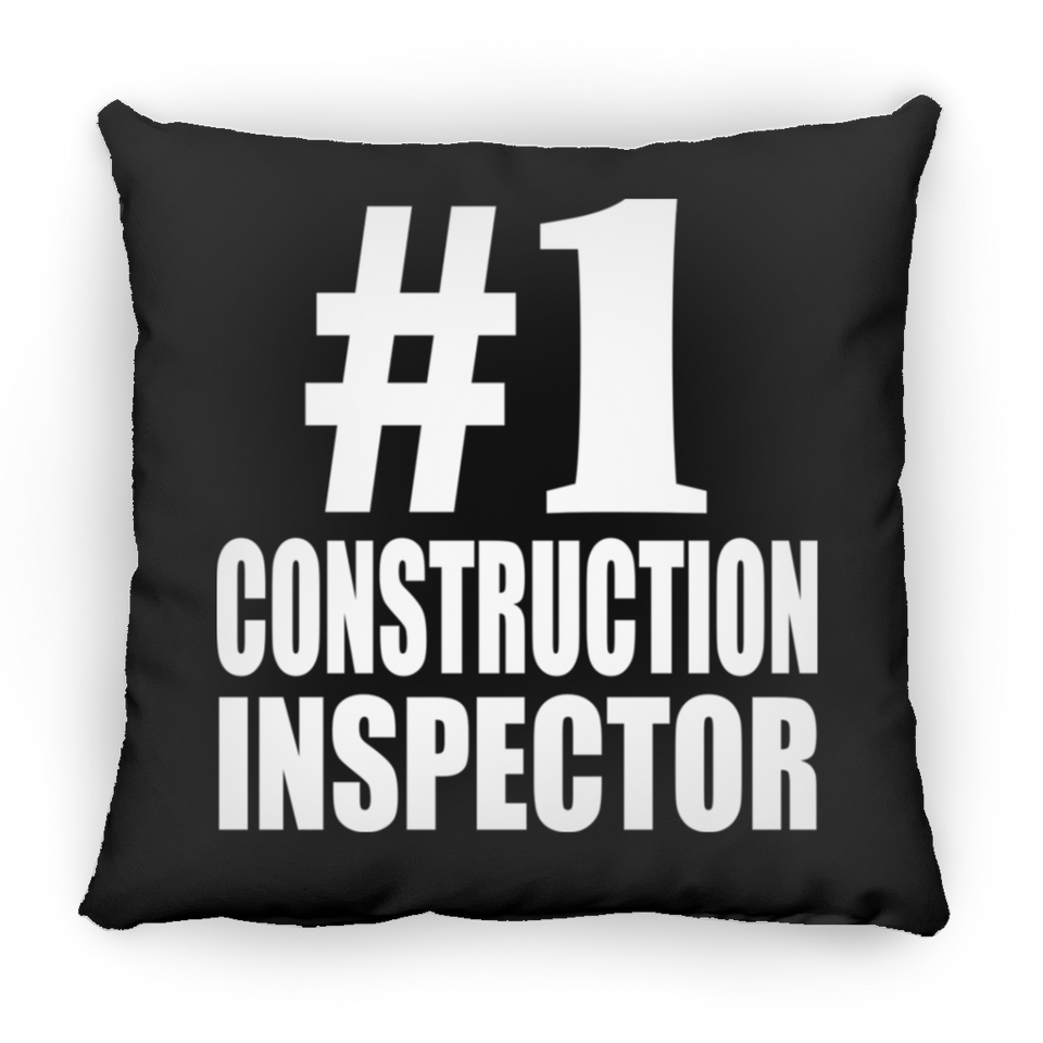 Number One #1 Construction Inspector - Throw Pillow Black