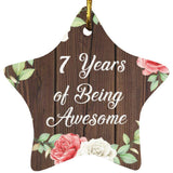 7th Birthday 7 Years Of Being Awesome - Star Ornament A