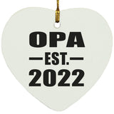 Opa Established EST. 2022 - Heart Ornament
