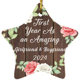 First Year As An Amazing Girlfriend & Boyfriend 2024 - Star Ornament A