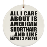 All I Care About Is American Shorthair - Circle Ornament