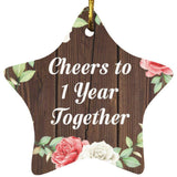 1st Anniversary Cheers To 1 Year Together - Star Ornament A