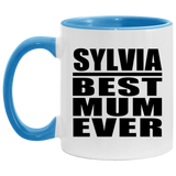 Sylvia Best Mum Ever - 11oz Accent Mug Blue