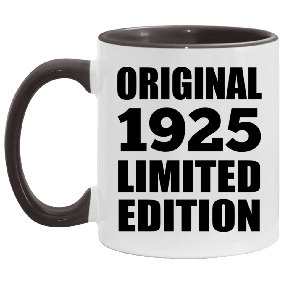 99th Birthday Original 1925 Limited Edition - 11oz Accent Mug Black