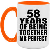 58th Anniversary 58 Years Of Being Mr Perfect - 15oz Accent Mug Orange