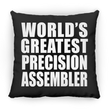 World's Greatest Precision Assembler - Throw Pillow Black