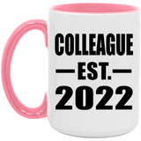Colleague Established EST. 2022 - 15oz Accent Mug Pink
